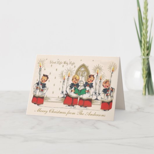 Mid-Century Silent Night Boys Choir Custom シーズンカード (正面)