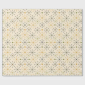 Mid-Century Snowflake Retro Holiday ラッピングペーパー (フラット)