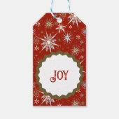 Mid-Century Snowflakes Galore On Red ギフトタグ (正面)