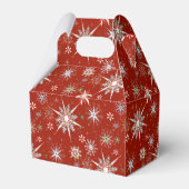 Mid-Century Snowflakes Galore On Red フェイバーボックス (裏面サイド)
