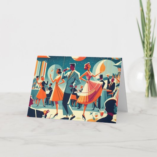 Mid Century Space Age Cocktail Party カード (正面)