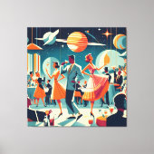 Mid Century Space Age Cocktail Party キャンバスプリント (正面)