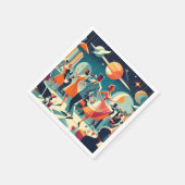 Mid Century Space Age Cocktail Party スタンダードカクテルナプキン (角)