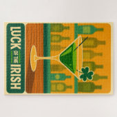 Mid Century St. Patrick's Shamrock Martini Art ジグソーパズル (横)