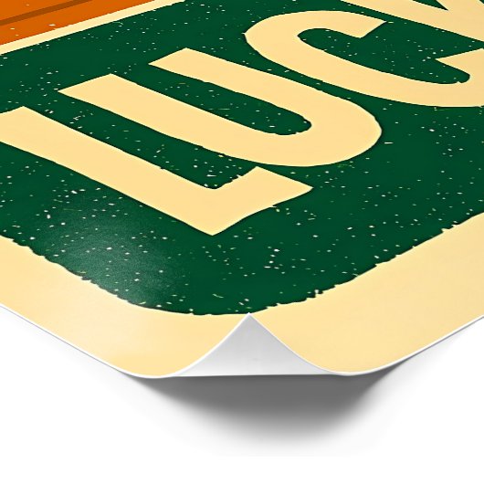 Mid Century St. Patrick's Shamrock Martini Art ポスター (コーナー)