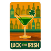 Mid Century St. Patrick's Shamrock Martini Art マグネット (縦)