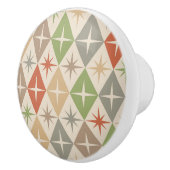 Mid Century Starbursts on Earthy Retro Diamonds セラミックノブ (右)