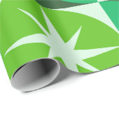 Mid Century Starbursts on Lime Mint Green circles ラッピングペーパー (ロールコーナー)