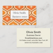 Mid Century Starbursts on Orange  Ogee custom  名刺 (正面/裏面)