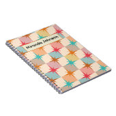 Mid Century Starbursts on Pastel Checkerboards  ノートブック (右側)