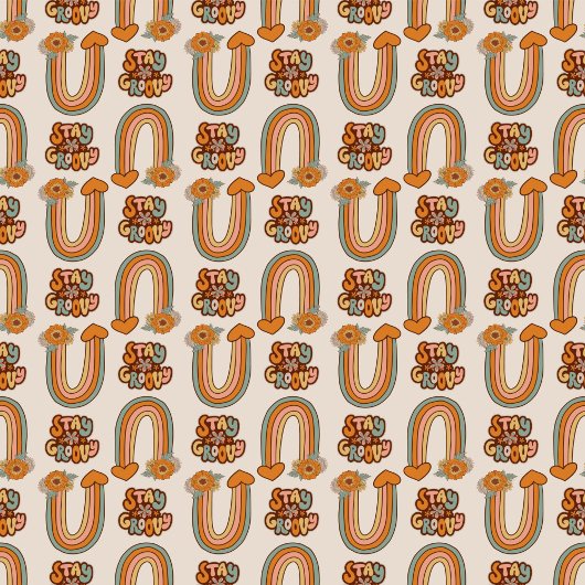 Mid-Century Tablecloth Copper & Pink Bloom Style テーブルクロス