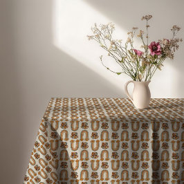 Mid-Century Tablecloth Copper & Pink Bloom Style テーブルクロス