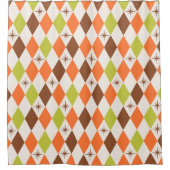 Mid-Century Vibes – Retro Geometric Shower Curtain シャワーカーテン (正面)