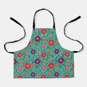 Mid-Century Vine Flower | Garden Garland Green  エプロン (正面)