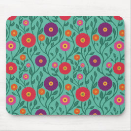 Mid-Century Vine Flower | Garden Garland Green マウスパッド