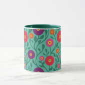 Mid-Century Vine Flower | Garden Garland Green マグカップ (中央)
