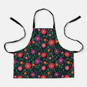 Mid-Century Vine Flower | Garden Garland Midnight  エプロン (正面)
