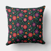 Mid-Century Vine Flower | Garden Garland Midnight  クッション (裏面)