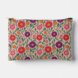 Mid-Century Vine Flower | Garden Garland Peach アクセサリーポーチ