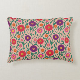 Mid-Century Vine Flower | Garden Garland Peach アクセントクッション