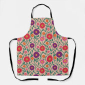 Mid-Century Vine Flower | Garden Garland Peach エプロン (正面)
