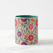 Mid-Century Vine Flower | Garden Garland Peach マグカップ (中央)