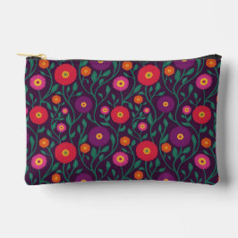 Mid-Century Vine Flower | Garden Garland Plum アクセサリーポーチ