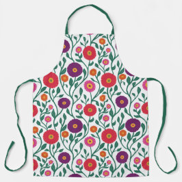 Mid-Century Vine Flower | Garden Garland White エプロン
