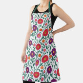 Mid-Century Vine Flower | Garden Garland White エプロン (インサイチュ)