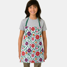Mid-Century Vine Flower | Garden Garland White エプロン