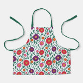 Mid-Century Vine Flower | Garden Garland White エプロン (正面)