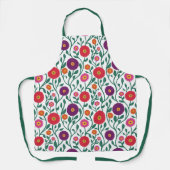 Mid-Century Vine Flower | Garden Garland White エプロン (正面)