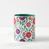 Mid-Century Vine Flower | Garden Garland White マグカップ (中央)