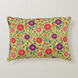 Mid-Century Vine Flower | Garden Garland Yellow アクセントクッション