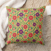 Mid-Century Vine Flower | Garden Garland Yellow クッション (ブランケット)