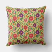 Mid-Century Vine Flower | Garden Garland Yellow クッション (裏面)