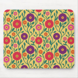 Mid-Century Vine Flower | Garden Garland Yellow マウスパッド