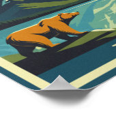 Mid-Century Visit Alaska Travel Poster ポスター (角)