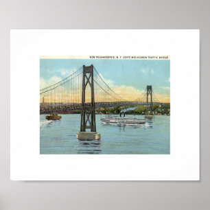 Mid-Hudson Bridge, Poughkeepsie 1930ヴィンテージ ポスター