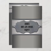 Mid Life Crisis Mans 40th Birthdayパーティー 招待状 (正面/裏面)