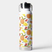 Mid Mod Grungy Risograph Farmers Market Fruit ウォーターボトル (正面)