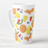 Mid Mod Grungy Risograph Farmers Market Fruit カフェラテマグ (左アングル)