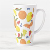 Mid Mod Grungy Risograph Farmers Market Fruit カフェラテマグ (右)