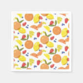 Mid Mod Grungy Risograph Farmers Market Fruit スタンダードカクテルナプキン (正面)