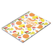 Mid Mod Grungy Risograph Fruit Recipe ノートブック (左側)