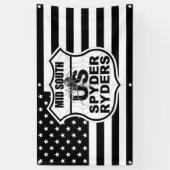Mid South Chapter - US Flag & Logo Banner bw 3x5 横断幕 (縦)