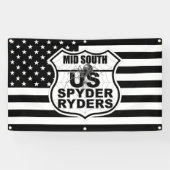 Mid South Chapter - US Flag & Logo Banner bw 3x5 横断幕 (横)