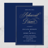 MIDAS - ネイビー＆ゴールドのリハーサルディナー招待状 招待状 (正面/裏面)