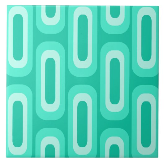Midcentury幾何形状ターコイズ タイル (正面)