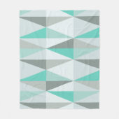 MidCentury モダン Trianglesターコイズ フリースブランケット (正面)